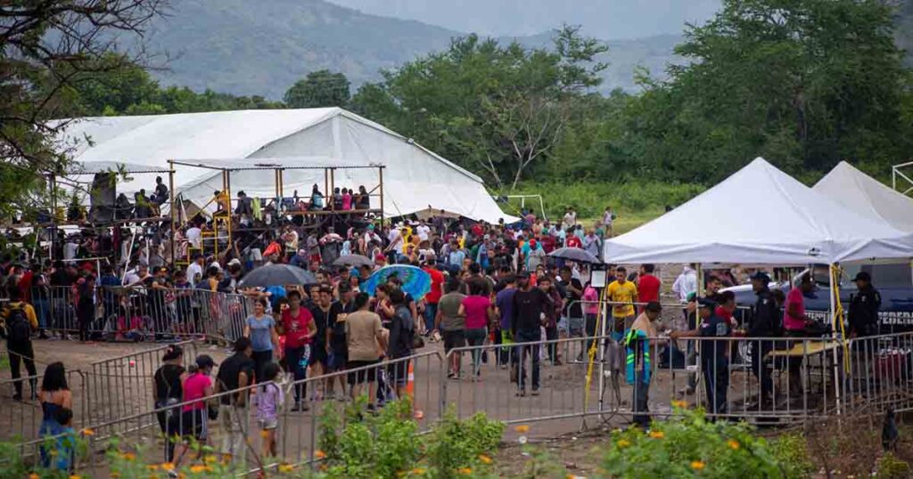 Campamento de inmigrantes y lugar donde se tramita la Forma Migratoria Múltiple (FMM)